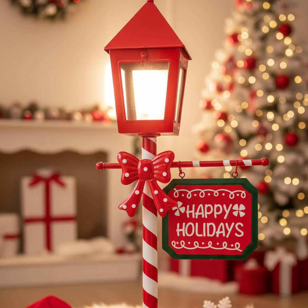 Santa's Express Mailbox with Striped Post
