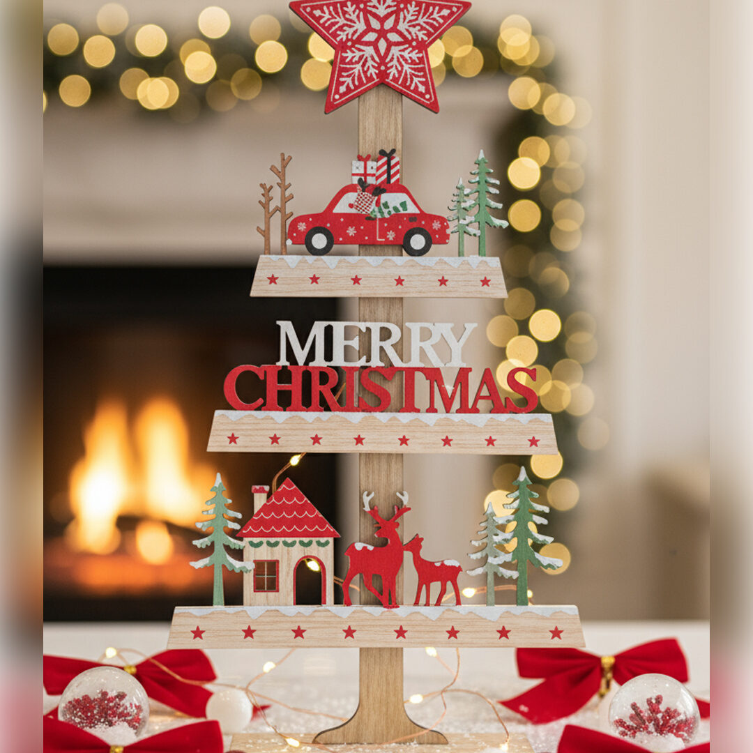 XMAS DECO SIGN 30CM RED