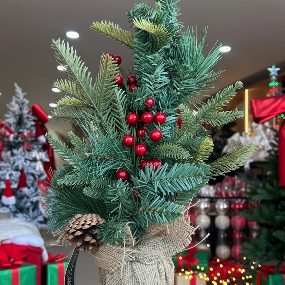 XMAS TREE 45CM WITH JUTE BASE