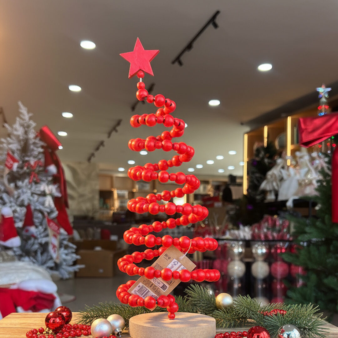 XMAS TREE BEADS 32CM RED